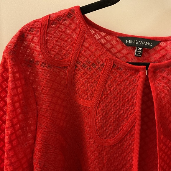 Ming Wang - 2x red soutache jacquard jacket - Picture 2 of 4